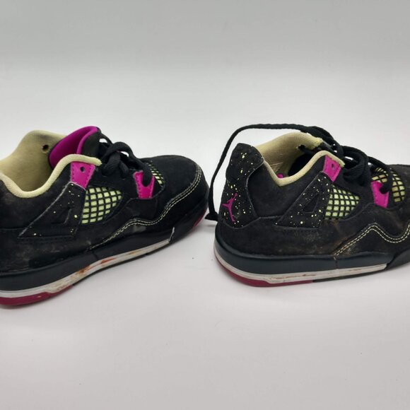 Jordan 4 Retro GT Baby Toddlers Shoes Black-Fuchsia-Liquid Lime Size 7C - Picture 4 of 5